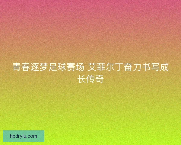 青春逐梦足球赛场 艾菲尔丁奋力书写成长传奇