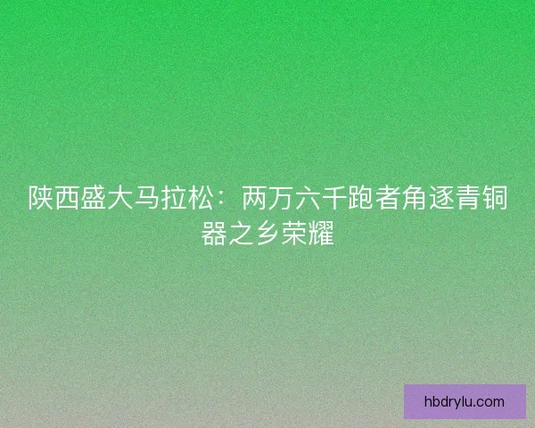 陕西盛大马拉松：两万六千跑者角逐青铜器之乡荣耀